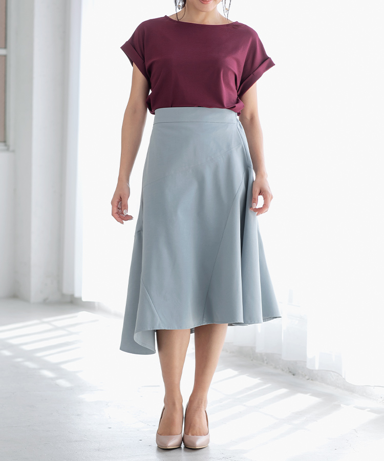 グレイッシュブルーアシメトリースカート | ラインナップ | ファッションレンタル【EDIST. CLOSET】