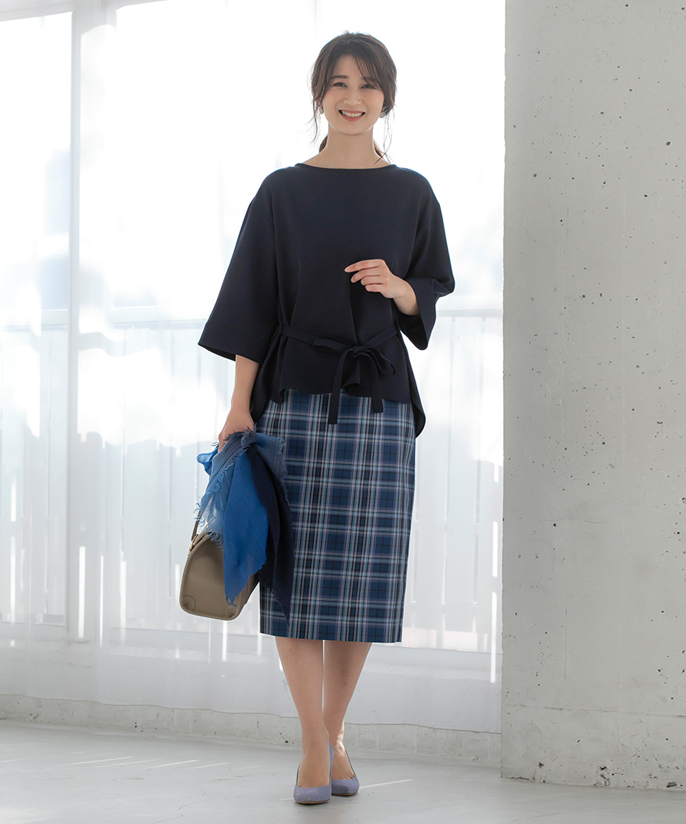 ブルートーンチェックタイトスカート | ラインナップ | ファッションレンタル【EDIST. CLOSET】