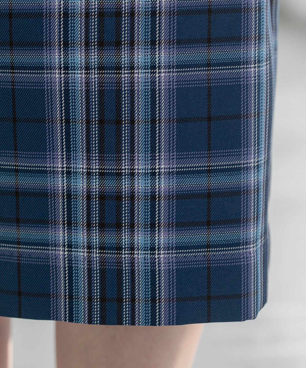 ブルートーンチェックタイトスカート | ラインナップ | ファッションレンタル【EDIST. CLOSET】