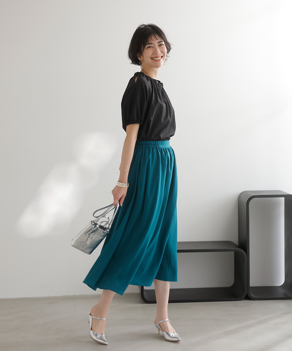 微光沢楊柳フレアギャザースカート | ラインナップ | ファッションレンタル【EDIST. CLOSET】